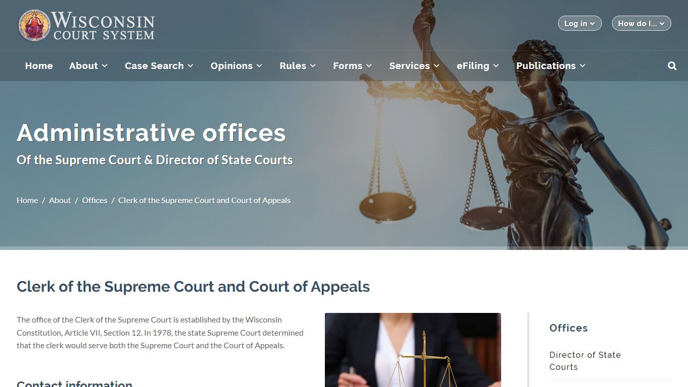Wisconsin Court System - Clerk of Supreme Court and Court of Appeals